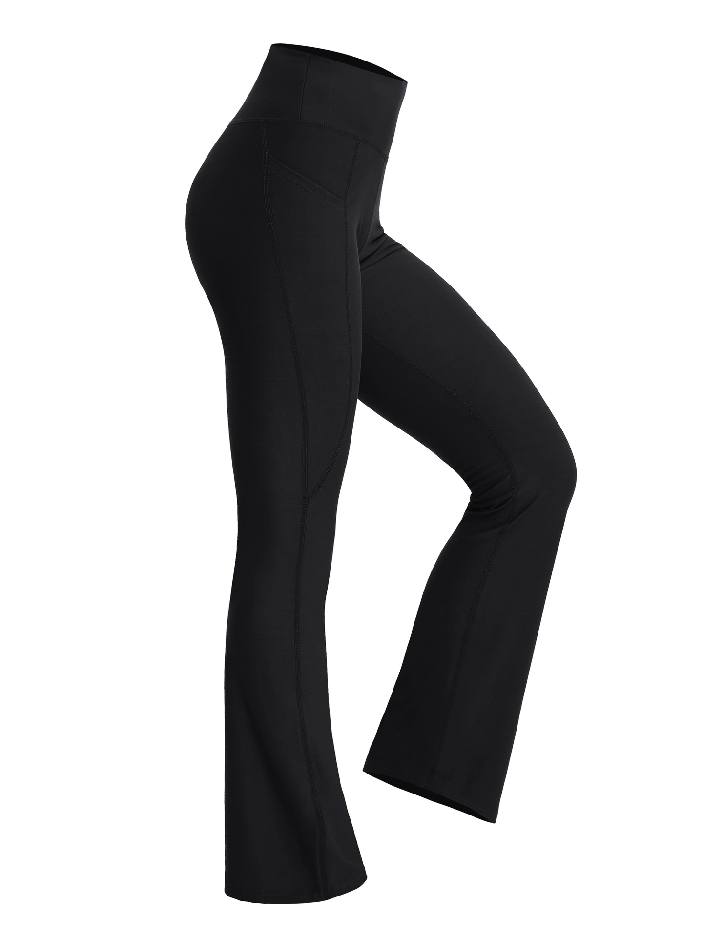 Pantalones Deportivos Acampanados de Yoga para Mujer, Mezcla de Fibra Sintética, Levantamiento de Cadera, Transpirable