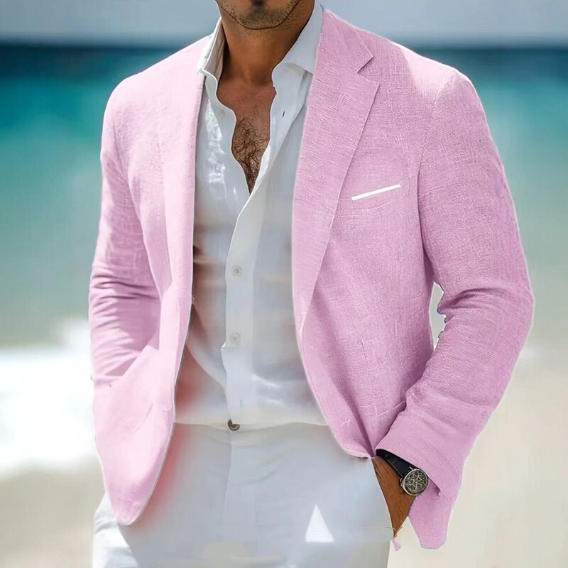 2026 Cross-Border Men's Summer Thin Linen Casual Suit Jacket Slim Fit British Style Single-Breasted Jacket in Multiple Colors 2026 Cross-Border Men's Summer Thin Linen Casual Suit Jacket Slim Fit British Style Single-Breasted Jacket in Multiple Colors
