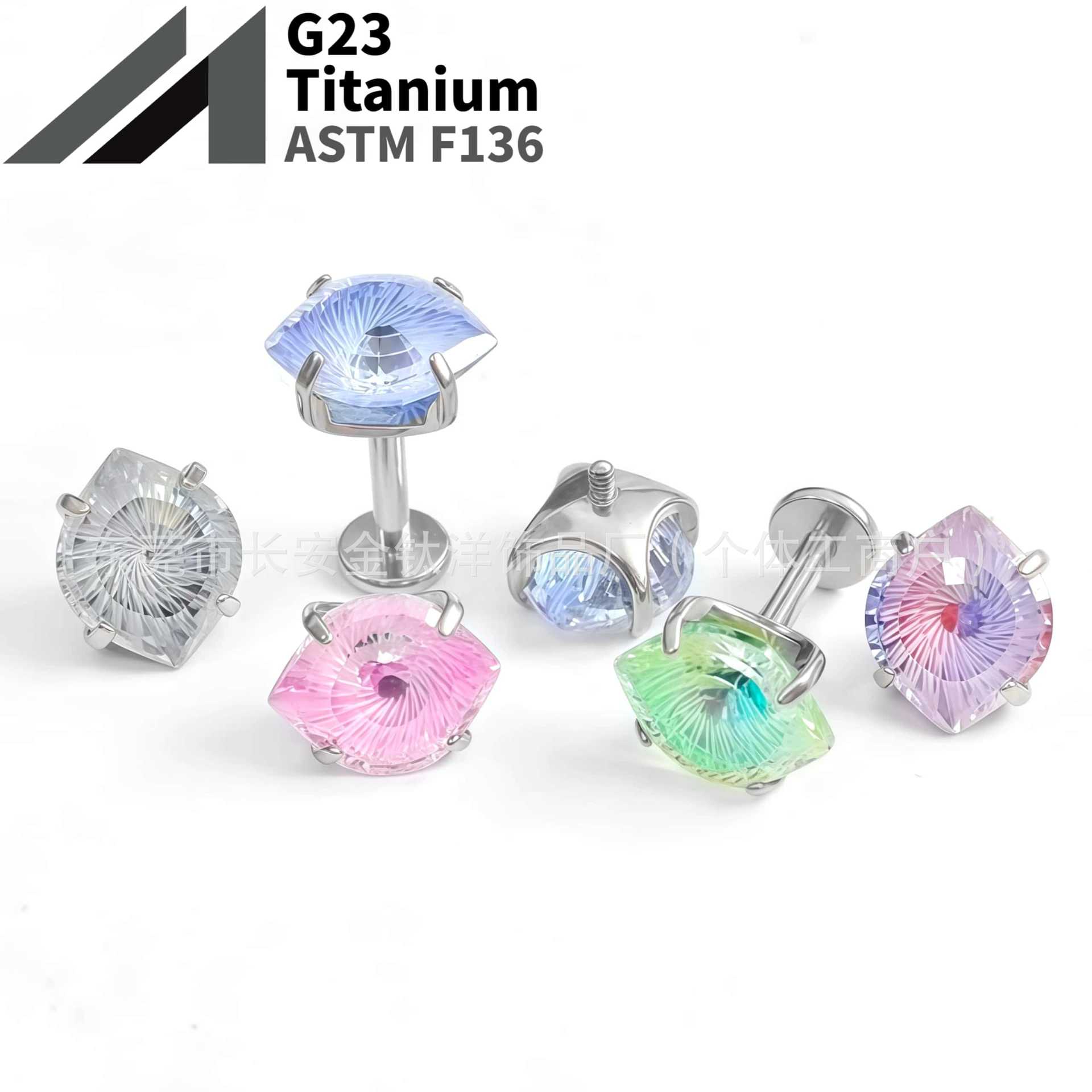 16G labret stud size and finish detail