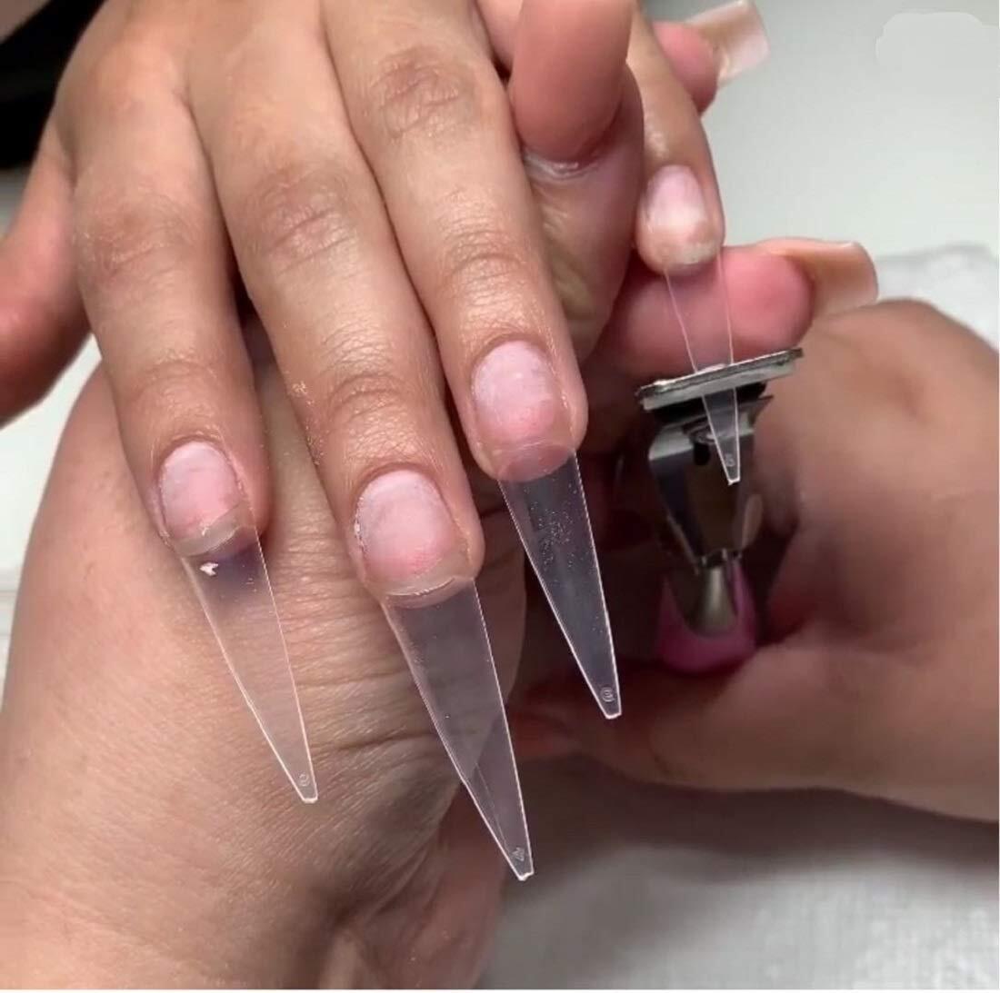 500片袋装假指甲沙龙甲长尖甲透明欧美跨境新款指甲详情图11