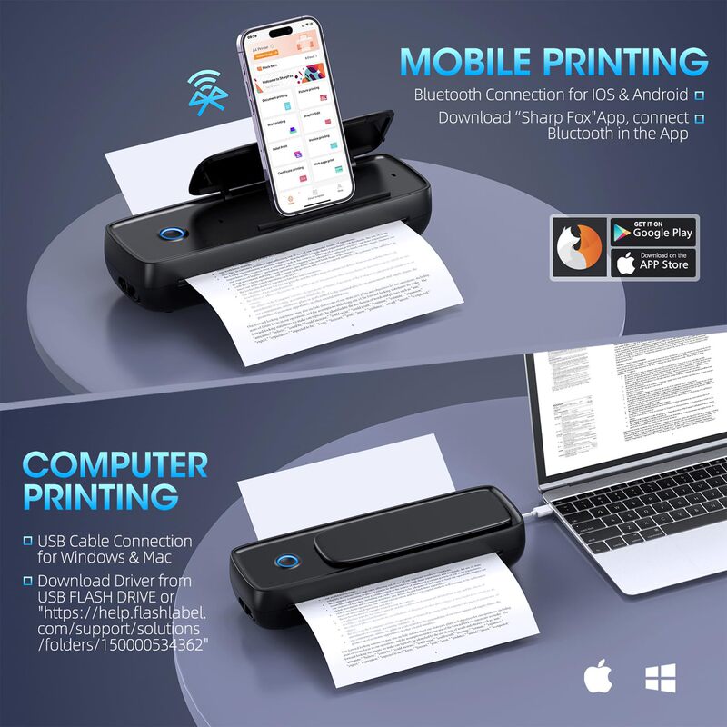 Wireless Mini Printer Inkless Small Portable Thermal Home Tattoo Label Machine