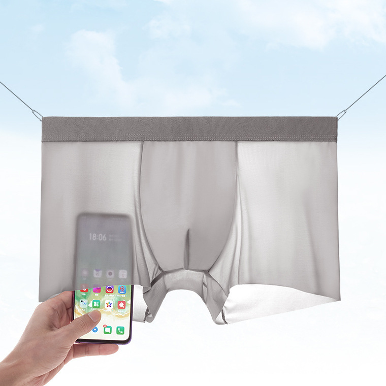 100S new genuine goods men's underwear boxer shorts a piece of ice silk ultra-thin breathable seamless cotton crotch pants 528