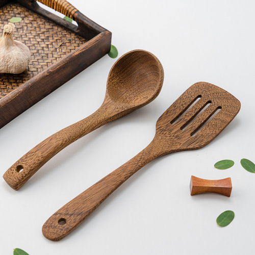 Paint-free and wax-free wooden spatula wholesale chicken wing wood long-handled cooking spatula non-stick spatula wooden spoon full set batch