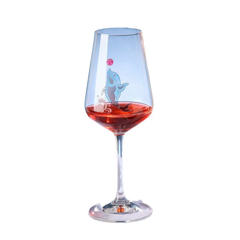 Copa de cristal iridiscente grabada importada de la República Checa, copa de champán con diseño de mariposa, copa de vino tinto, copa de whisky, relieve creativo personalizado.