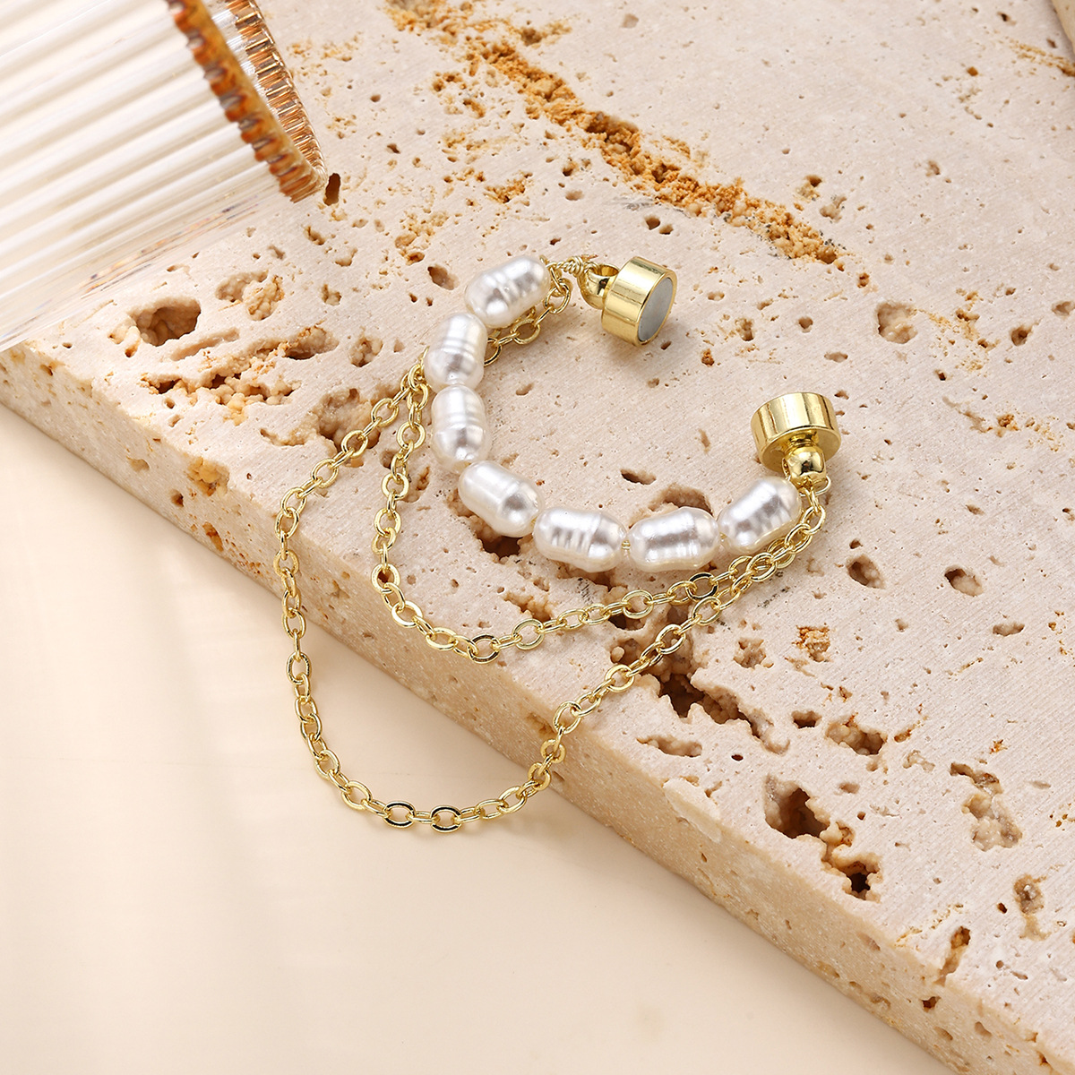 Imitation Pearl, Iron Material Geometric Pattern 1 Piece Modern Style Geometric Imitation Pearl Iron Ear Cuffs