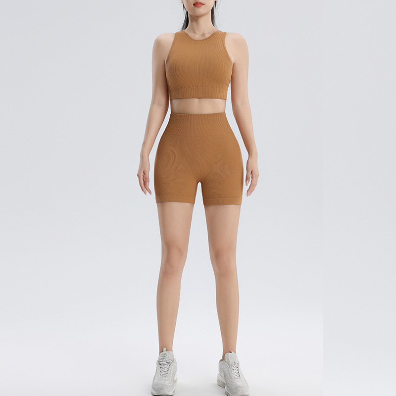 Women's sports fitness suit yoga running bra bra tight elastic quick-drying shorts