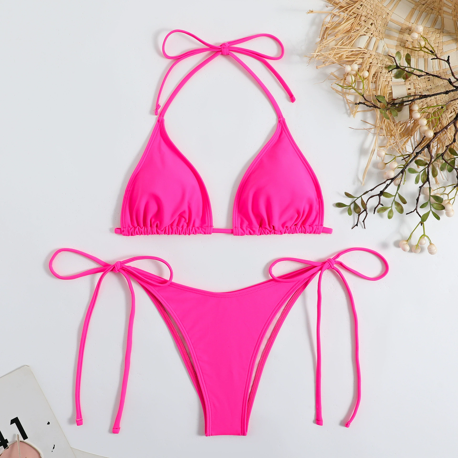 Women's Tied-Side Bikini, Multicolour Options, Lifting Push-Up Effect, Sizes S–L
