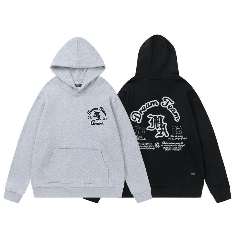 AMIRI English Letter Towel Embroidered LOGO Men's and Women's Loose High Weight Hoodie Sweater Couple's Casual Wear AMIRI English Letter Towel Embroidered LOGO Men's and Women's Loose High Weight Hoodie Sweater Couple's Casual Wear
