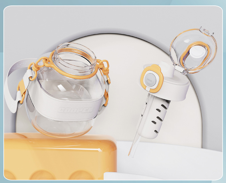 Creative and simple square water cup, summer large-capacity straw cup, high appearance level for girls, portable large-belted cup with tea strout pic 33