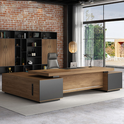 老板办公桌总裁桌简约现代办公桌椅组合办公室董事长大班台家具