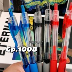 同タイプの1008押し中性ペン0.5mm学生試験シンプルな黒赤押し式水筆サインペン