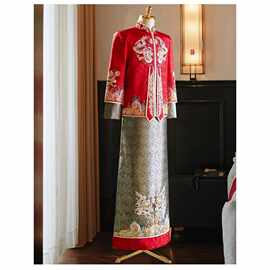 秀禾服男装2024新款新郎结婚礼服中式婚纱敬酒服龙凤褂接亲婚服