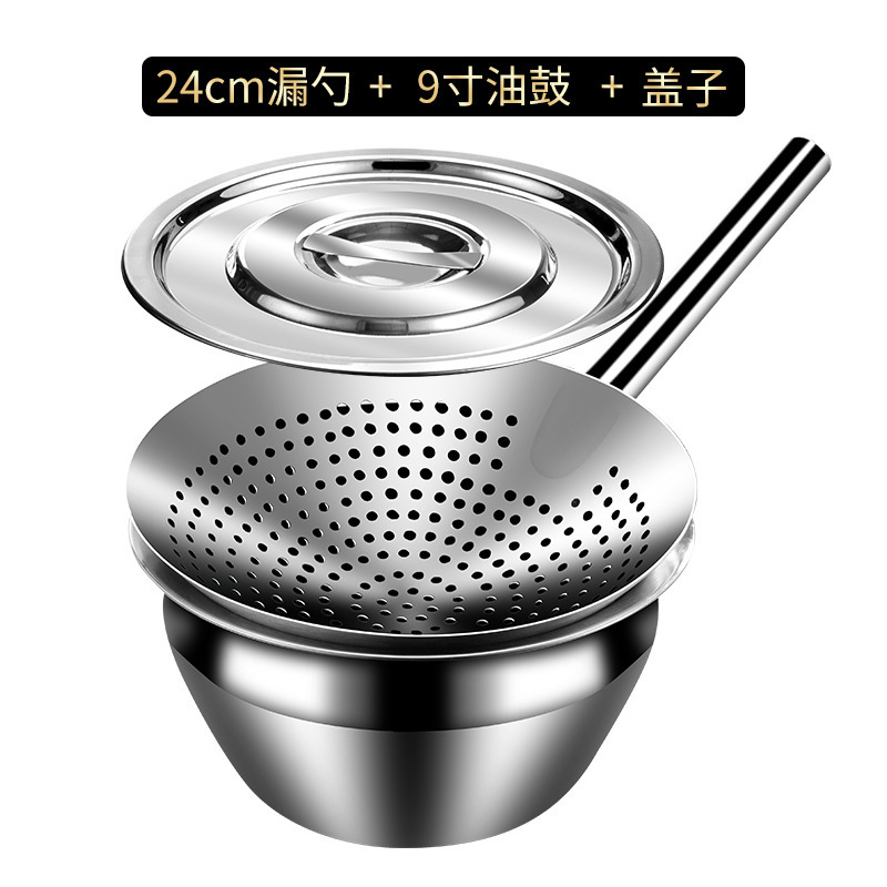 ステンレス製のスプーン304の揚げ物の大きいスプーンは厚いです。|undefined
