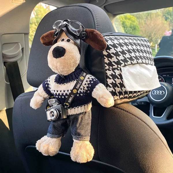 Blue Striped Dog [[Black Houndstooth Tissue Bag] [2024] Houndstooth Tissue Bag