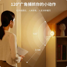 新款人体感应声控灯无线智能自动家用过道楼梯卧室夜间led小夜灯