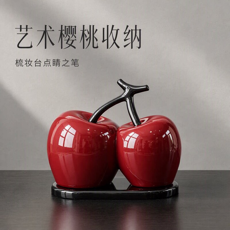 Red Cherry Toothpick Holder, Home Cotton Swab Box, High-Value, Cute, Creative, and Elegant Floss Box, Toothpick Storage Box