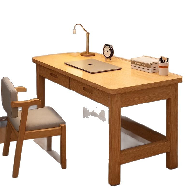 Escritorio de madera sólida escritorio de estudio de escritorio de dormitorio escritorio de computadora simple tabla de oficina rectangular mesa y silla
