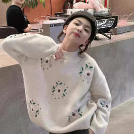 童装女童春秋毛衣儿童针织打底衫2024秋装新款女大童洋气时髦上衣