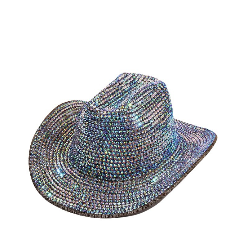 Europa y América de moda transfronteriza sombrero de jazz para adultos festivales de color fiesta espectáculo de diamante gorro de sequillas gran gorro