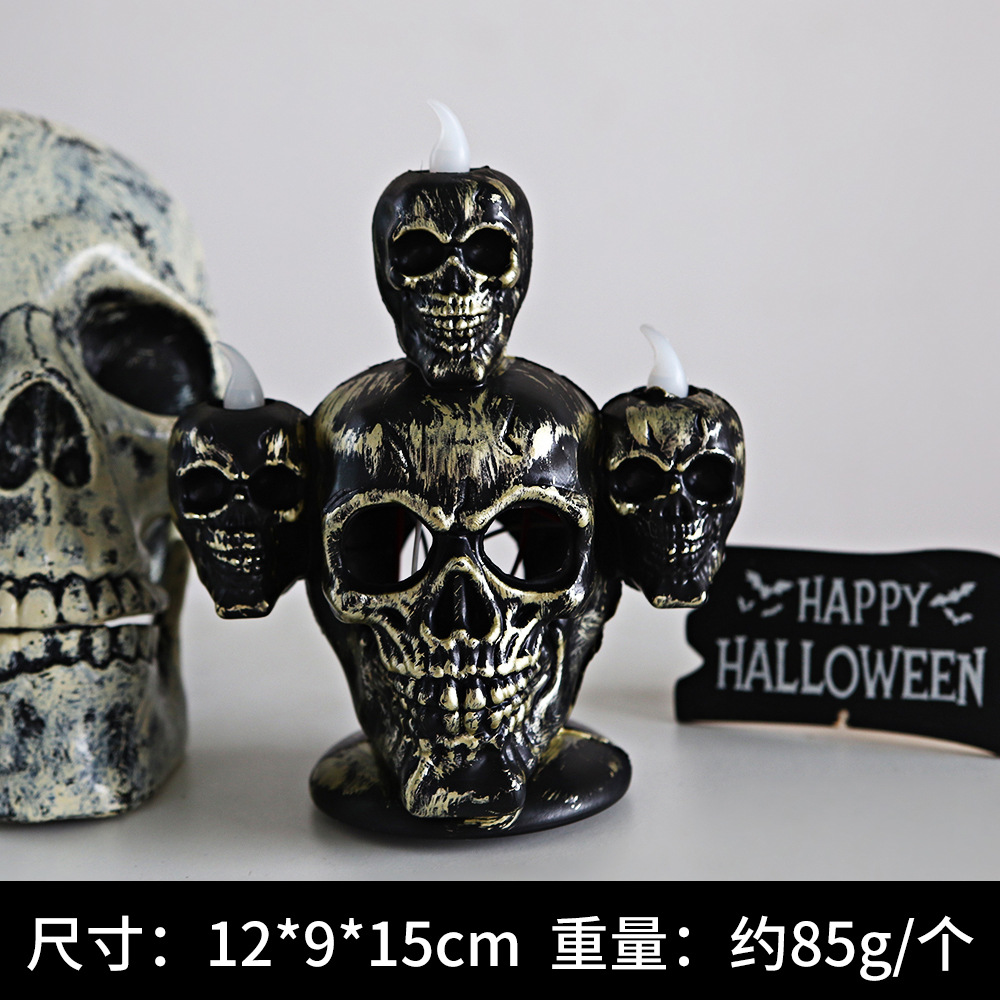 Decoración de Halloween retro calavera lámpara horrores decoración lámpara de calabaza lámpara LED luz de noche luminosa electrónica