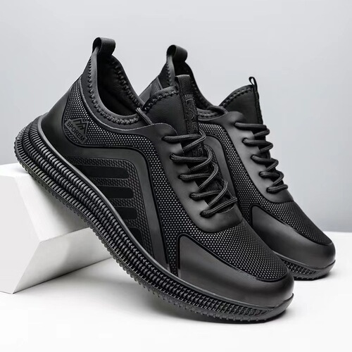 Soft-soled casual shoes for men  new simple black sports shoes breathable non-slip outdoor work shoes for men cross-border