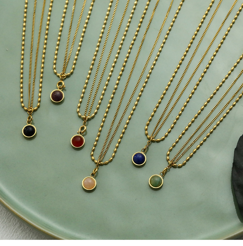 1 Piece Quantity Fashion Geometric Titanium Steel Gold Plated Necklace 1 Piece
