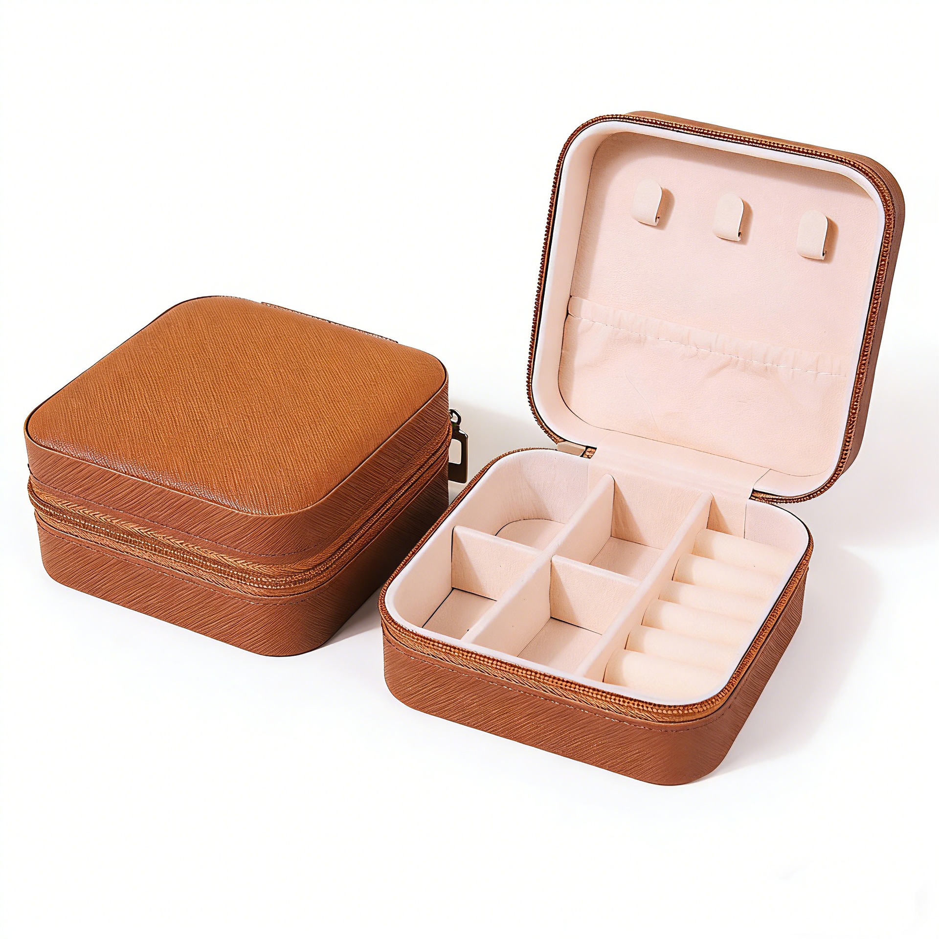 Boutique de explosión transfronteriza caja de almacenamiento de joyería ecológica collar anillo caja de almacenamiento caja de joyería portátil con espejo