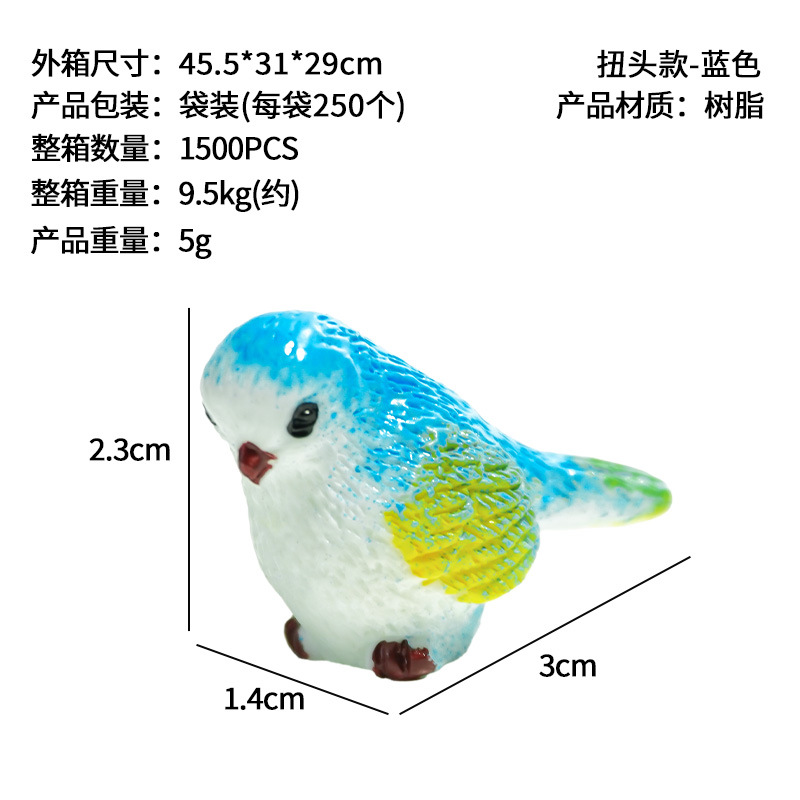 Adornos de pájaros de dibujos animados lindos, micropaisaje de musgo, accesorios carnosos, jardinería, plantas, animales, artesanías, adornos