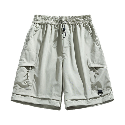 Chic brand work pants for men with 3D large pockets, 5-inch shorts, outdoor work shorts for men with multiple pockets, ice-cool work pants, candy.