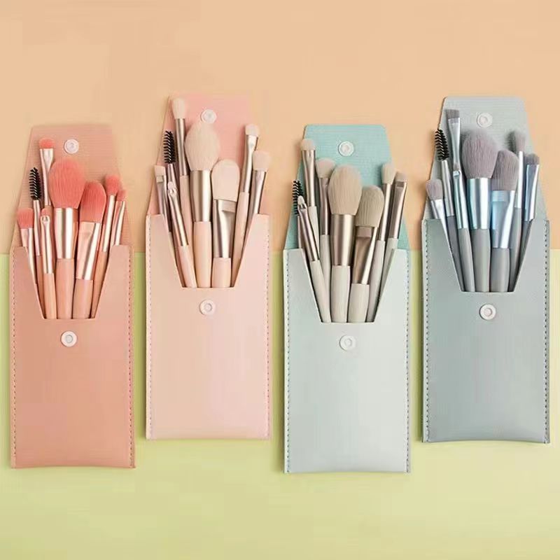 8-piece mini makeup brush set Morandi soft hair eyeshadow brush blush brush lip brush beauty tools makeup set
