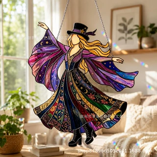 跨境新品Witchy Acrylic Suncatcher 女巫亚克力阳光捕手个性装饰