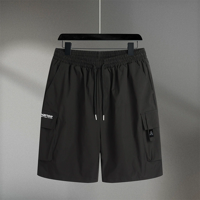 Прохладные дышащие шорты из ледяного шелка мужские летние тонкие свободные большие размеры спортивные повседневные брюки