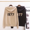 Plus thick velvet FOG FEAR OF GOD Double-track ess Zipper shirt 1977 Flocking Hoodie men and women Hooded Sweater