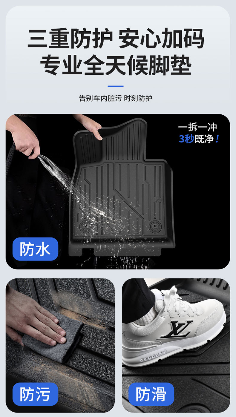 Suitable for Zeekr 001 007 007Gt 7X 8X 9X Special Vehicles, All-Weather Tpe Car Floor Mats