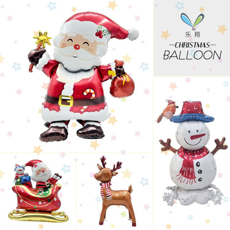MECRLA クリスマスエルクアルミフィルムバルーン クリスマスイブ サンタクロース 雪だるま パーティーデコレーション|undefined