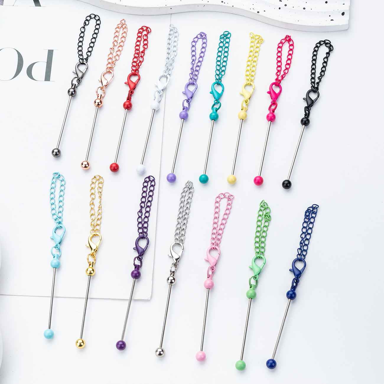 Spot DIY Mini Beaded Keychain Creative Personalized Bag Pendant Keychain New Candy Color Keychain