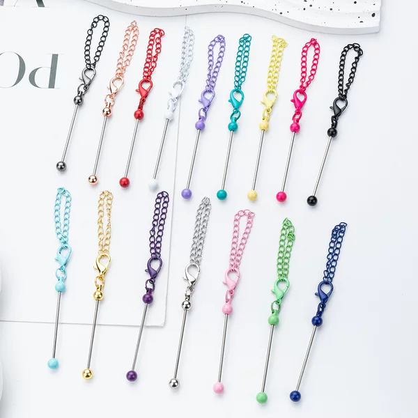 Spot DIY Mini Beaded Keychain Creative Personalized Bag Pendant Keychain New Candy Color Keychain