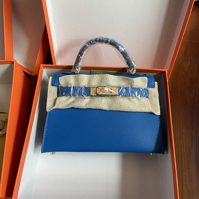 Bolso Kelly mini de cuero genuino, nuevo 2025, para mujer, versátil, al por mayor