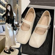 法式玛丽珍鞋女鞋2025秋季新款小皮鞋一字带软底单鞋配裙子平底鞋