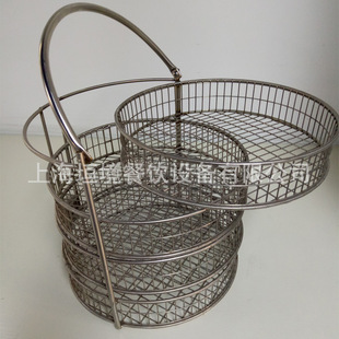 壓力鍋炸藍 圓形分層高壓炸爐炸網 壓力炸雞爐配件 漢堡店炸雞籃