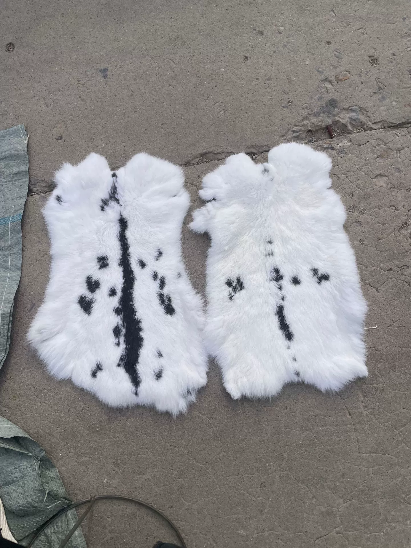 Заячья меховая ткань; DIY материал одежды, цвет меха кролика циан/белый/черный, декоративная перила ручка.
