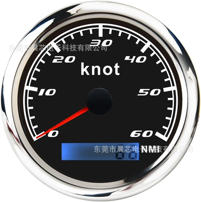 automobile instrument, Yacht Odometer, Universal 85mm - cx8025-black-disk-60knot