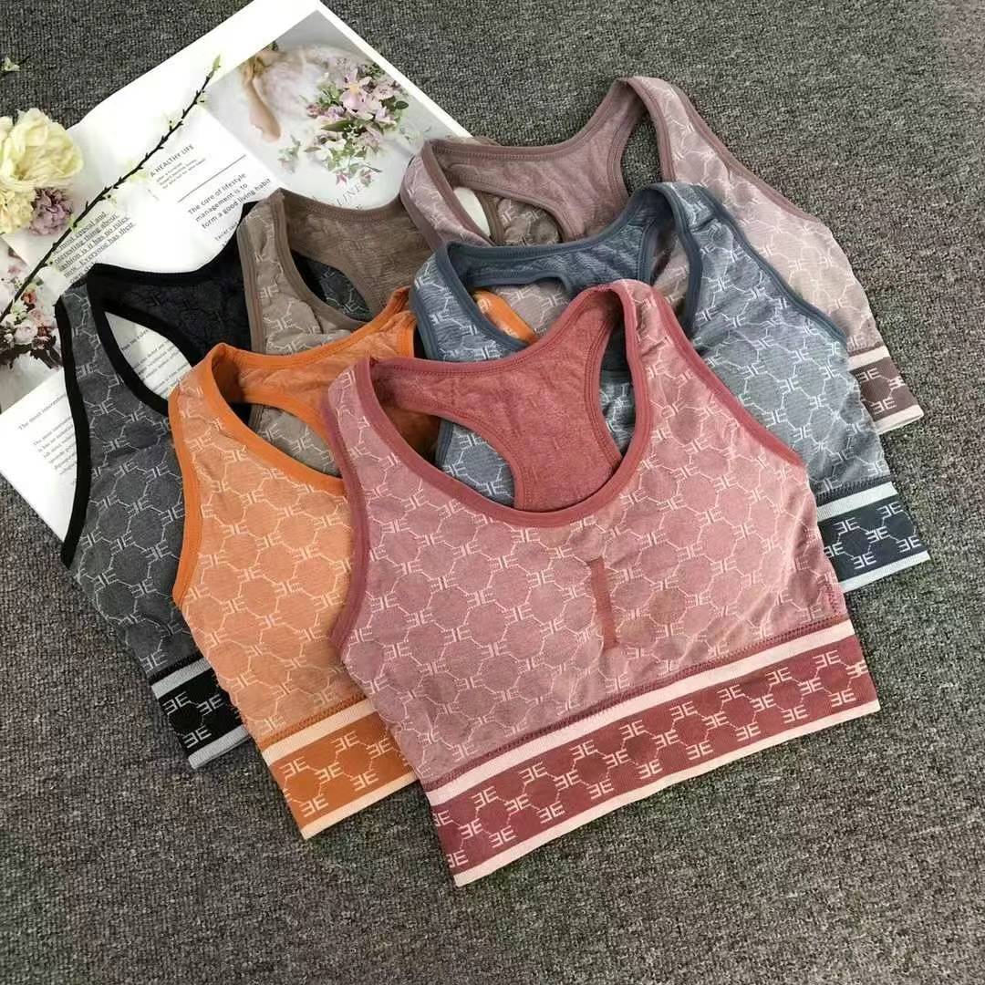 Nuevo chaleco sin costuras de alta elasticidad de alta calidad de dama sin anillo de acero bra de yoga ropa interior deportiva mujer al por mayor
