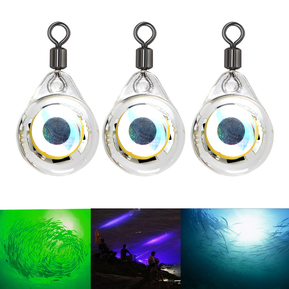 5-color fish-eye LED fishing light for night fishing, underwater fish-attracting device, night fishing light with swivel and waterproof design