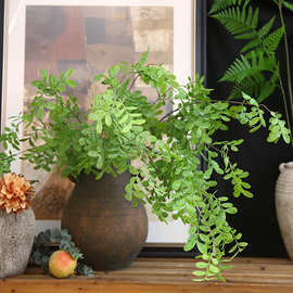 槐树叶油柑绿叶家居装饰插花配材摄影道具花假花手感娟花