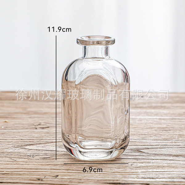 Retro light luxury relief transparent French mini glass vase living…