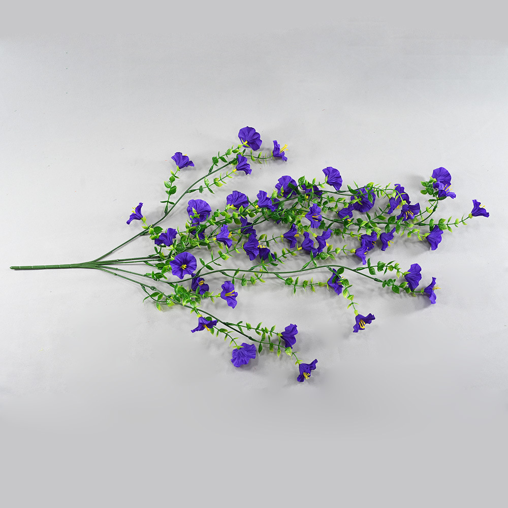 Flores artificiales, juego de 45 piezas de eucalipto y gloria de la mañana para decoración de bodas, decoración de pared, decoración interior y exterior de hoteles, ramo de flores artificiales. image 9