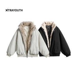 XTRAYOUTH察外90绒座山雕毛领羽绒服冬季百搭宽松立领外套