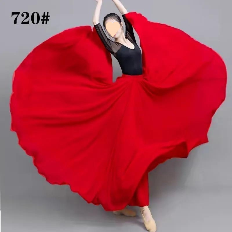 720 degree large swing dance skirt double layer chiffon drape…