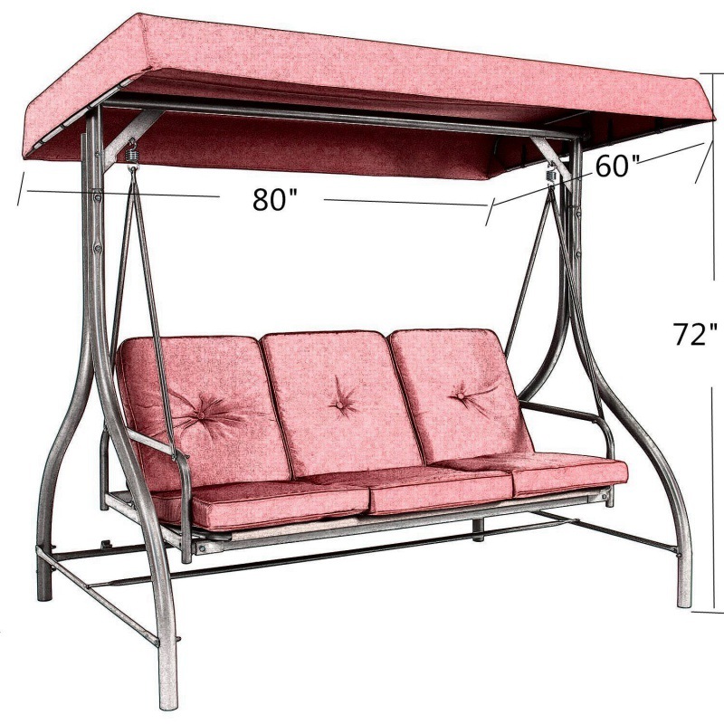 户外 3 三人座吊床露台秋千椅罩 米色防水秋千罩家用防尘罩